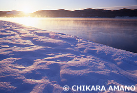 日の出の湖　山梨県　1月