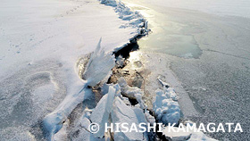 御神渡り　屈斜路湖　北海道　2月