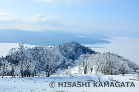 霧氷　藻琴山　屈斜路湖　北海道　3月