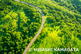 摩周湖　道々52号線　空撮　ドローン撮影　北海道　7月