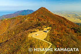 弥彦山　紅葉　弥彦山頂公園　ドローン撮影　新潟県　11月