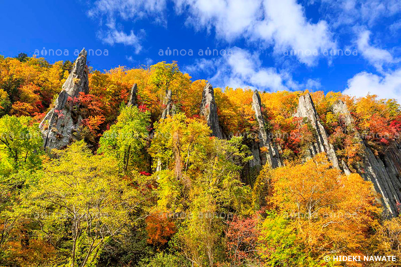 天人峡の七福岩　北海道　10月