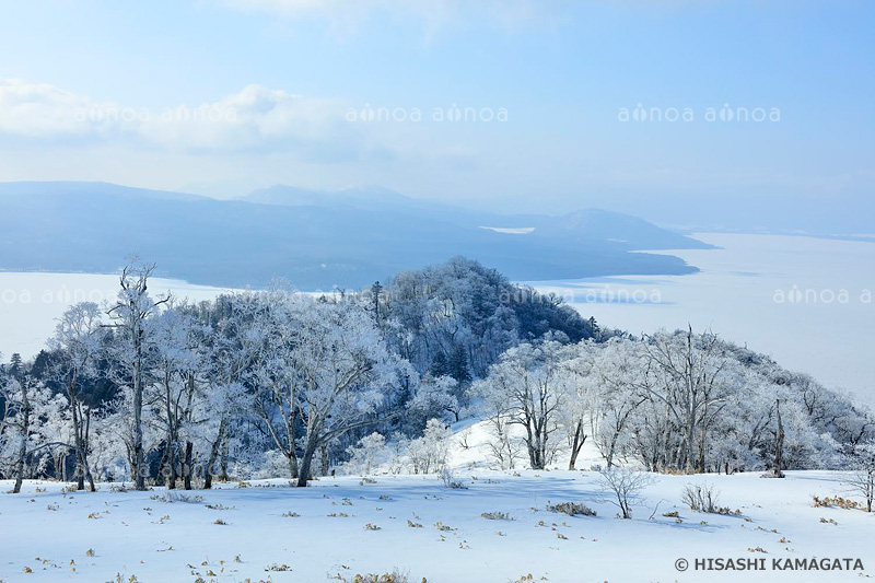 霧氷　藻琴山　屈斜路湖　北海道　3月